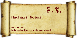 Hadházi Noémi névjegykártya